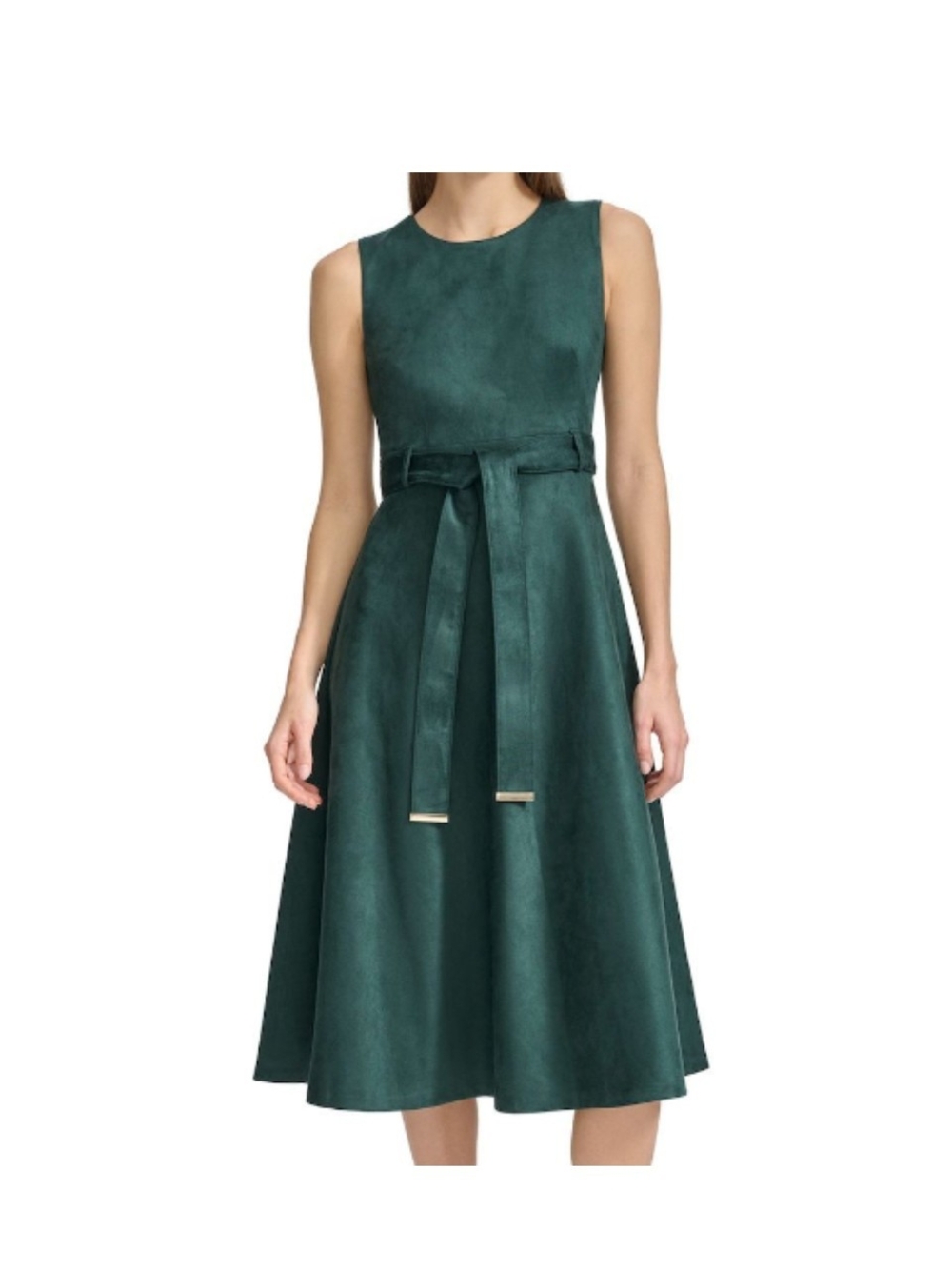 Andrew Marc Sleeveless Faux Suede Mid Calf